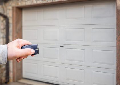 A smart garage door system with connected devices.