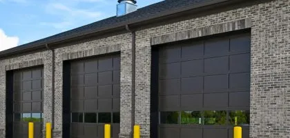 A secure and durable commercial garage door installed by Bulldog Garage Door Repair.
